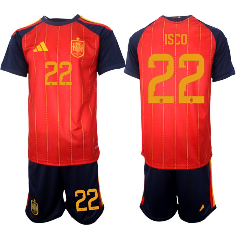 Men 2026 World Cup National Team Spain home red #22 Soccer Jersey